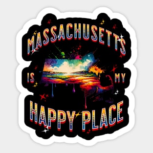 Massachusetts is my Happy Place Sticker